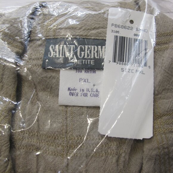 NWT St. Germain Petite beige windowpane 3-piece set – blouse/pants PXL, tank XL - Picture 5 of 9
